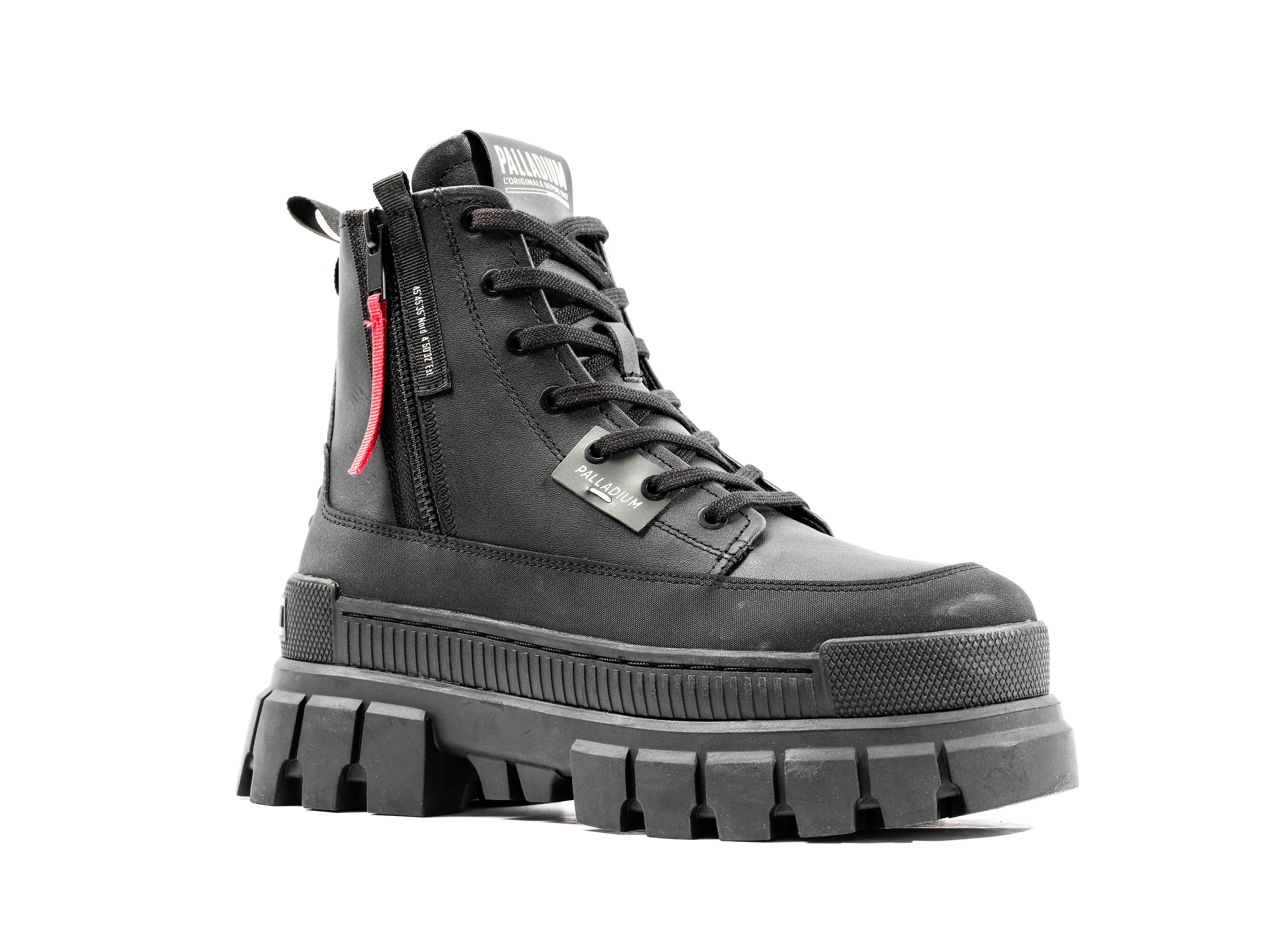 98859-001-M | REVOLT BOOT ZIP LEATHER | BLACK/BLACK - Image 2