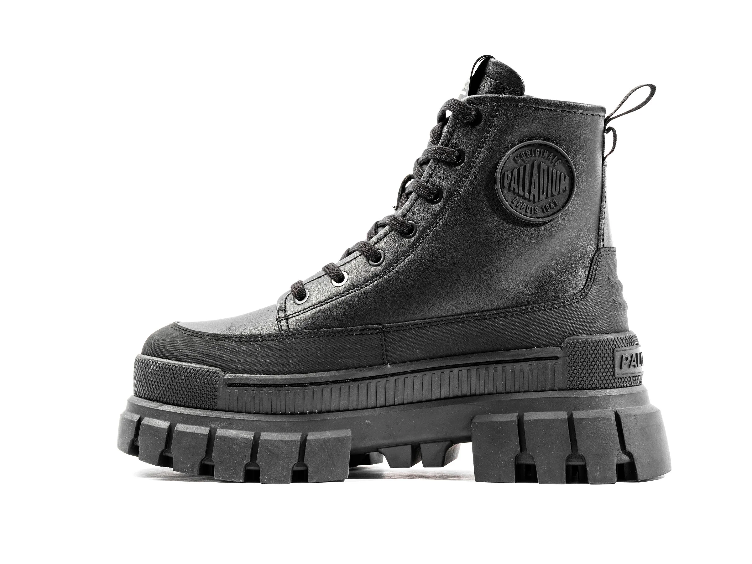 98859-001-M | REVOLT BOOT ZIP LEATHER | BLACK/BLACK - Image 4